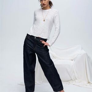 ATM - SLUB JERSEY LONG SLEEVE DESTROYED WASH CROP TEE